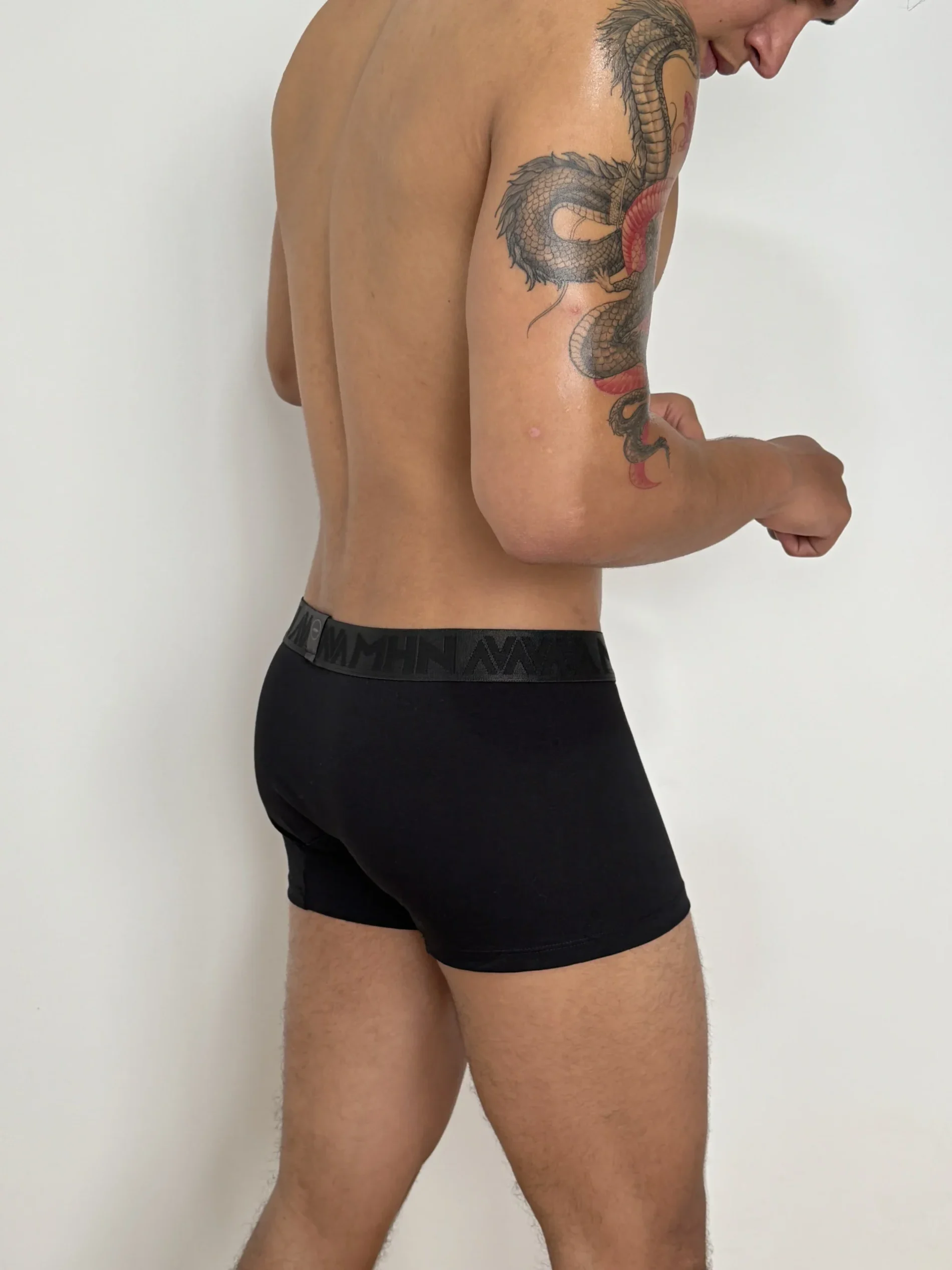 Boxer Trunk Media Noche Elástico Negro