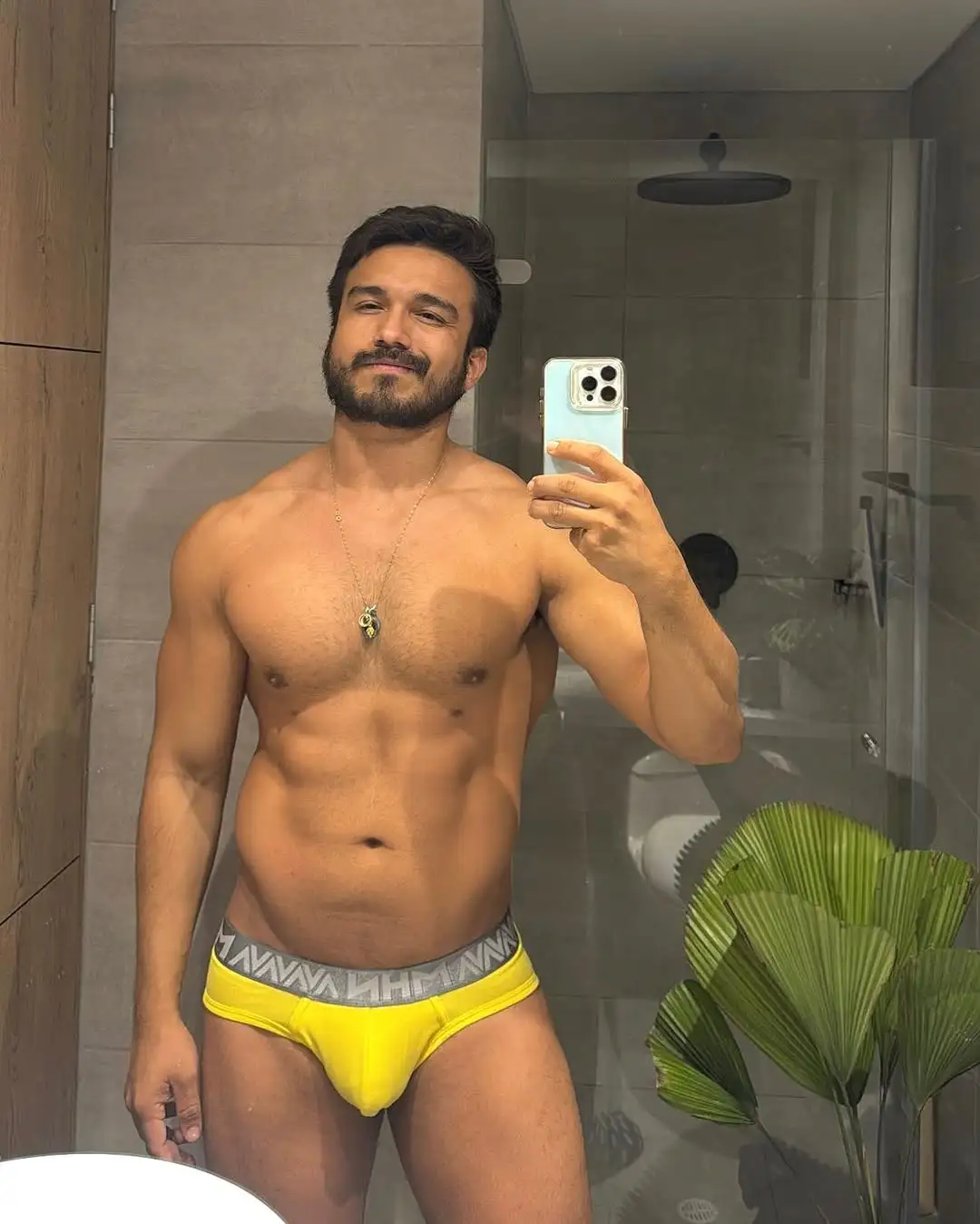 Brief Bikini Amarillo Elástico Gris Oscuro