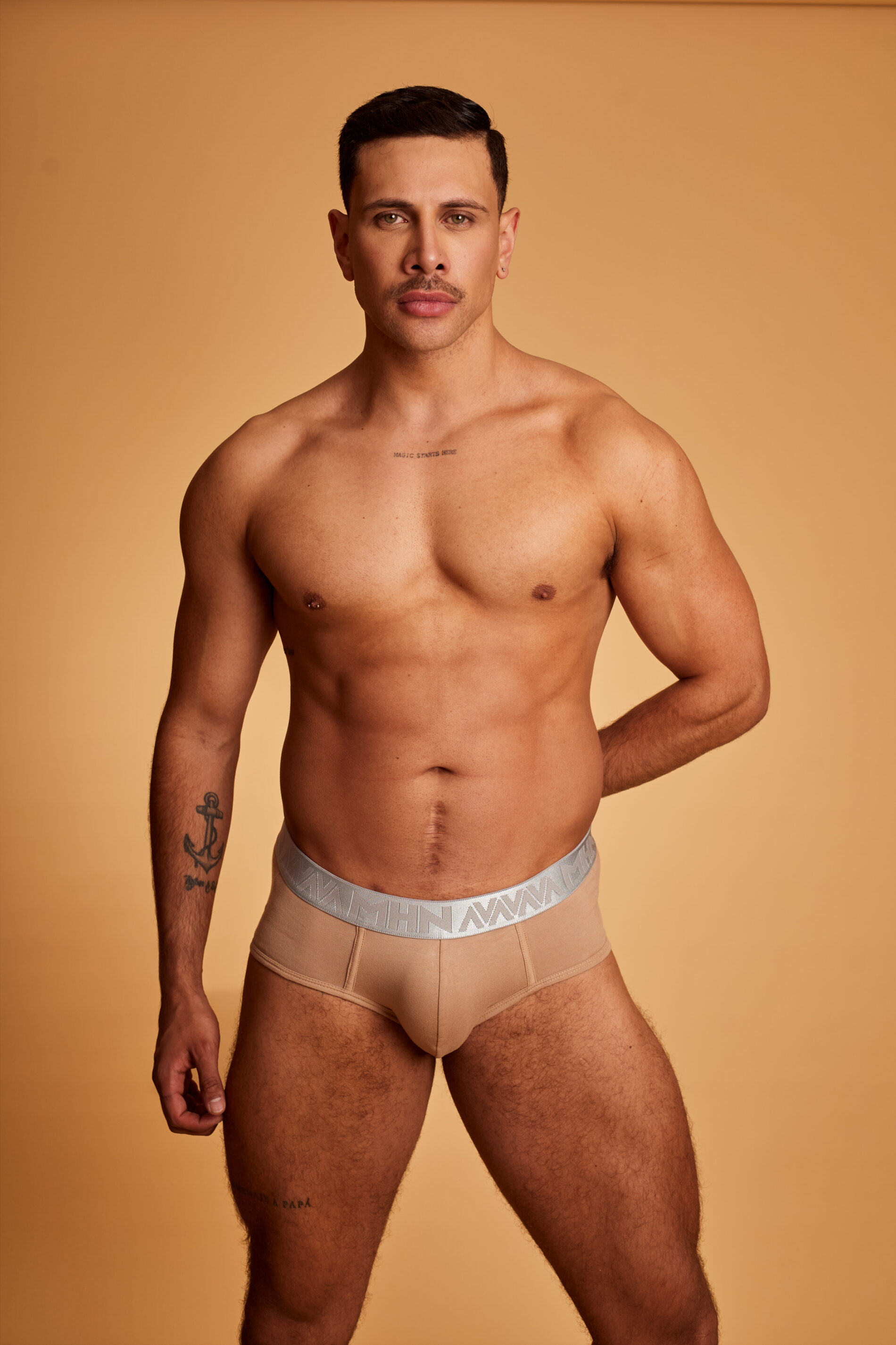 Brief Arena Natural Elástico Gris Perlado
