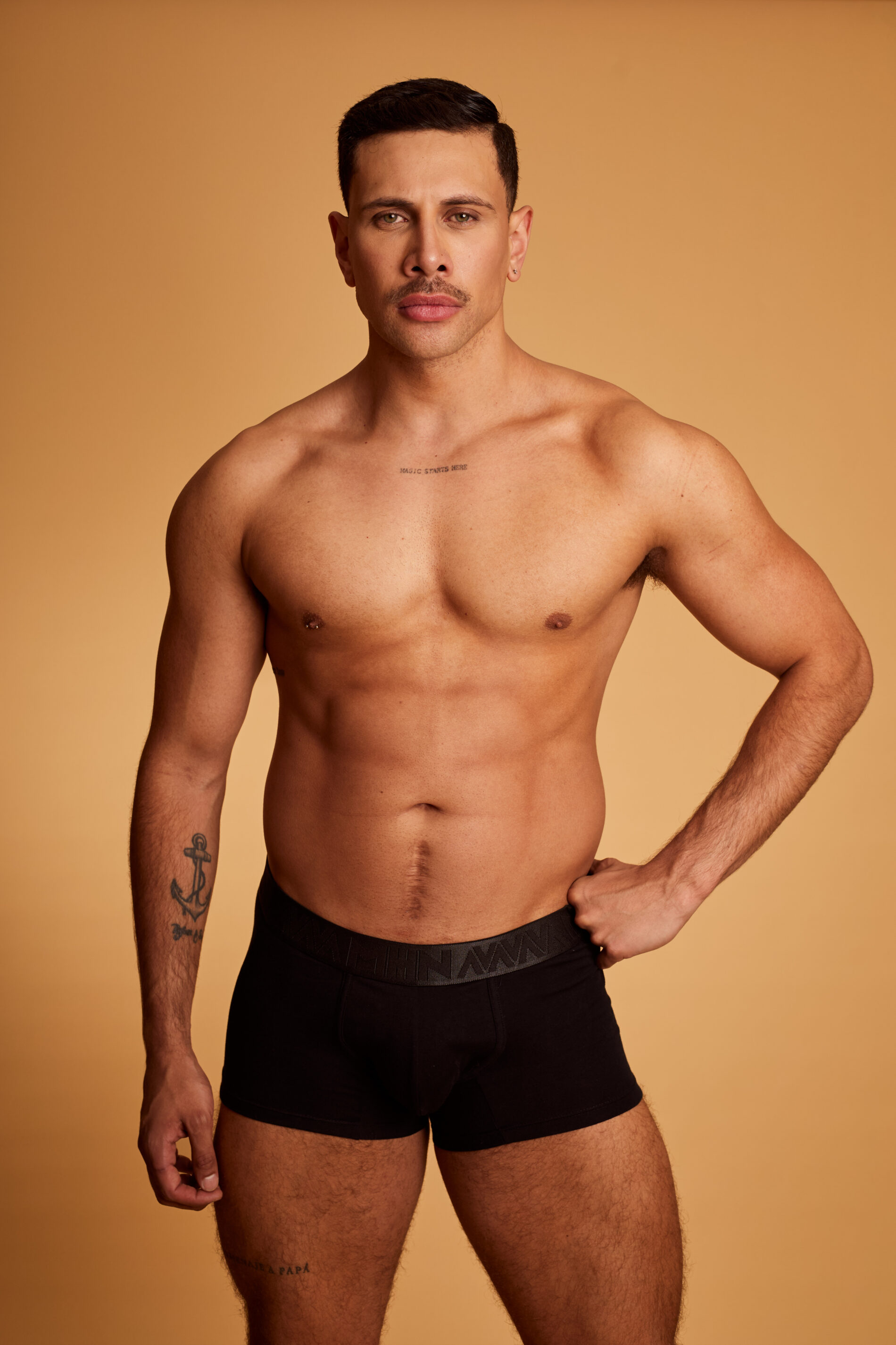 Boxer Trunk Media Noche Elástico Negro