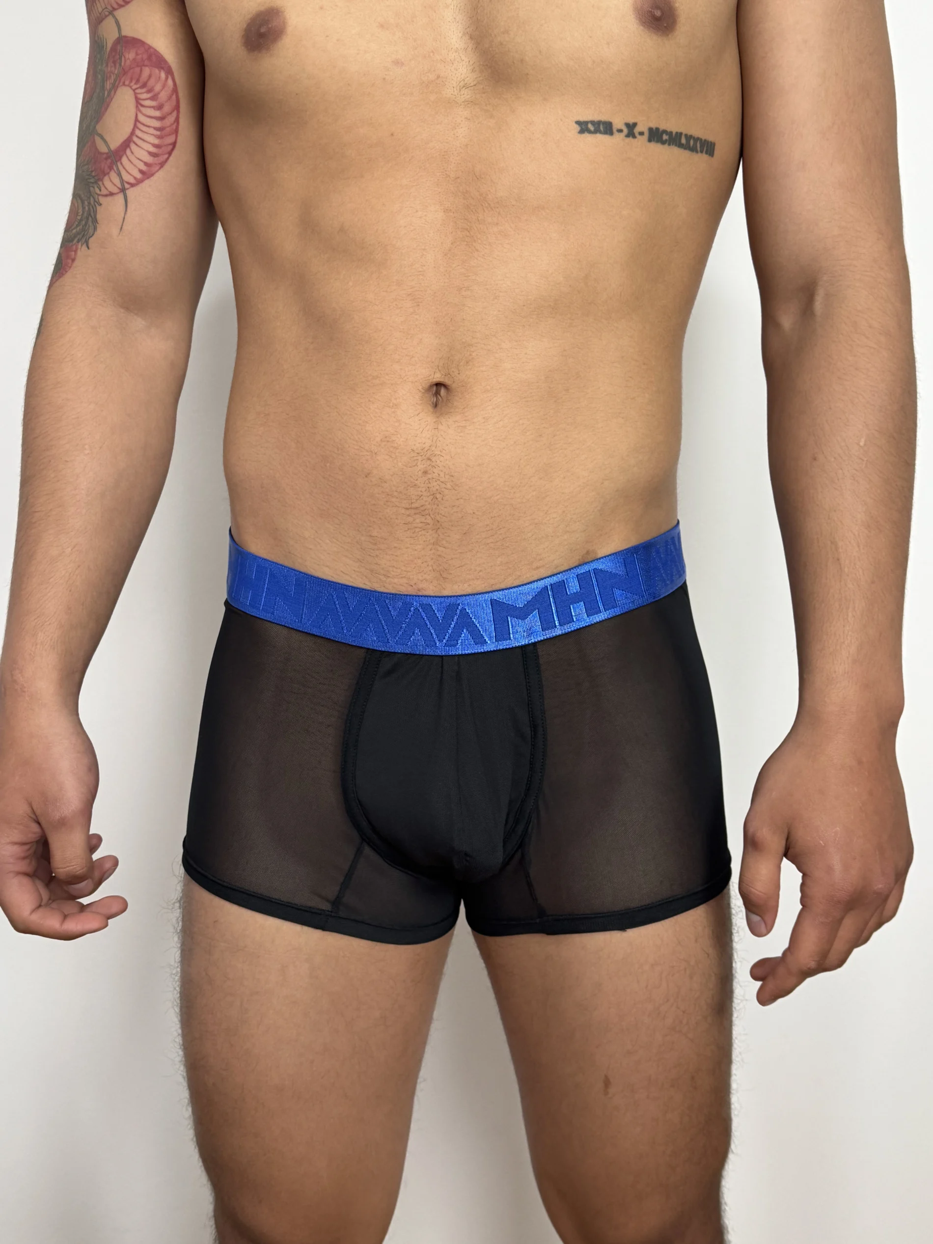 Boxer Trunk Malla Media Noche Elástico Azul Rey