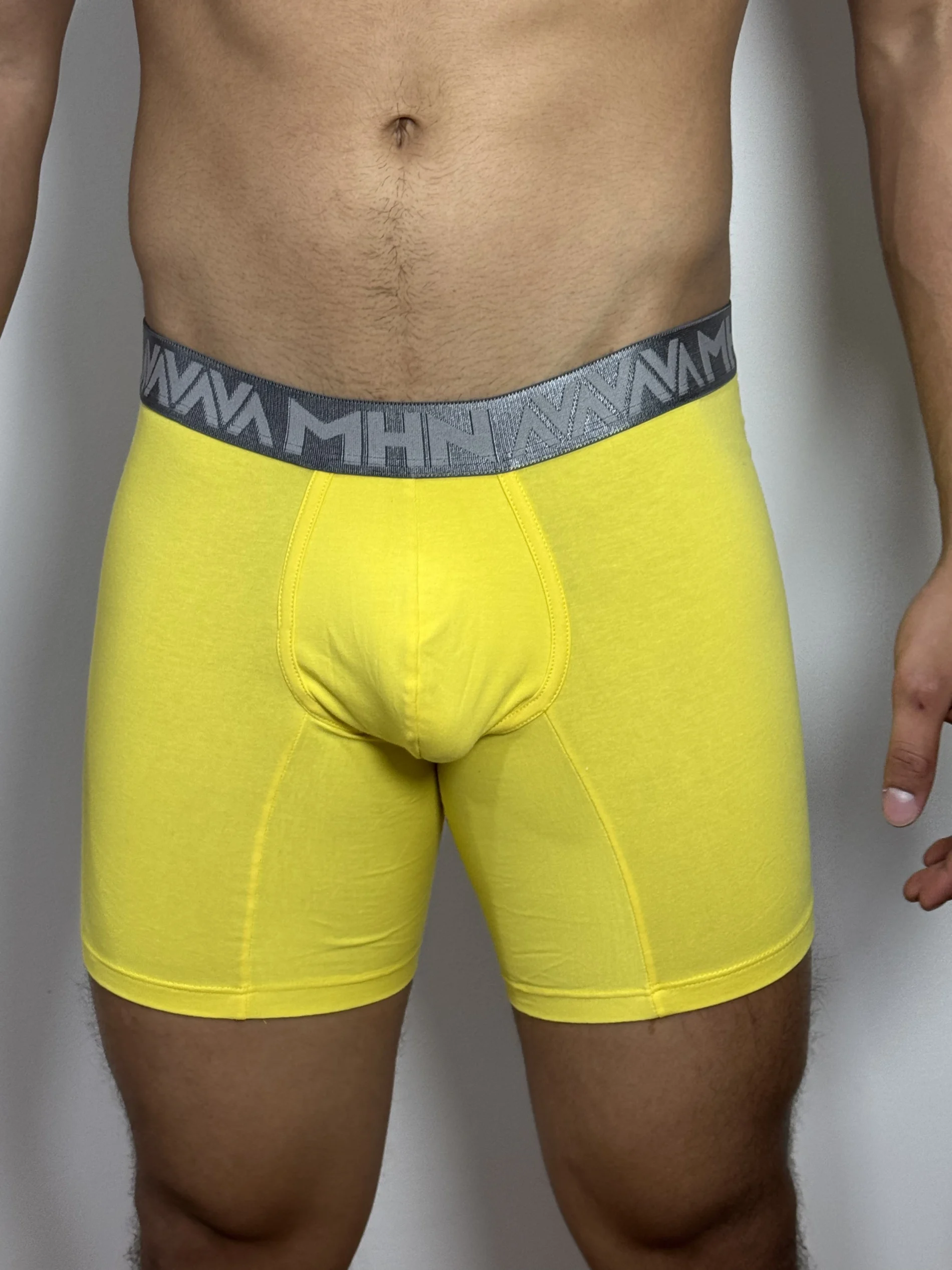 Boxer Amarillo 2025 Elástico Gris Oscuro