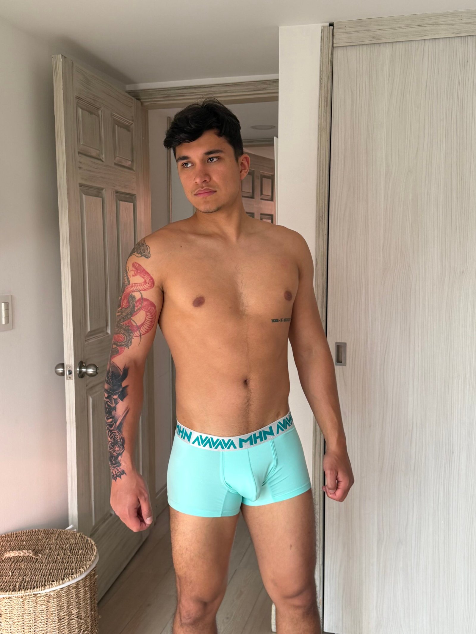Boxer Trunk Verde Menta Elástico Blanco y Verde Menta