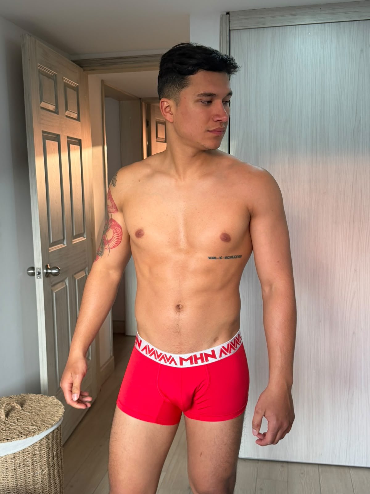 Boxer Trunk Rojo Elástico Blanco Rojo